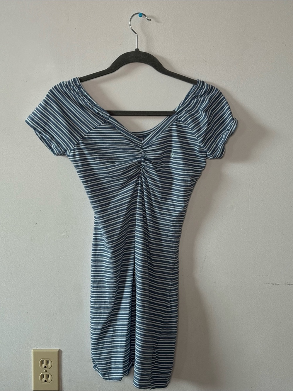 Volcom blue and white stripped mini dress